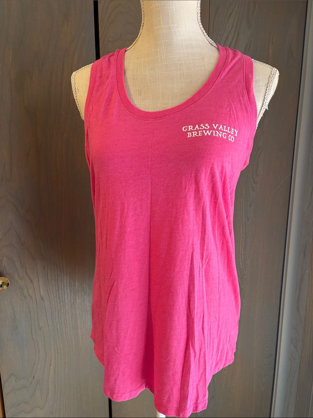 Grass Valley Brewing Co Women’s Tank Top Pink Racerback Foothills California